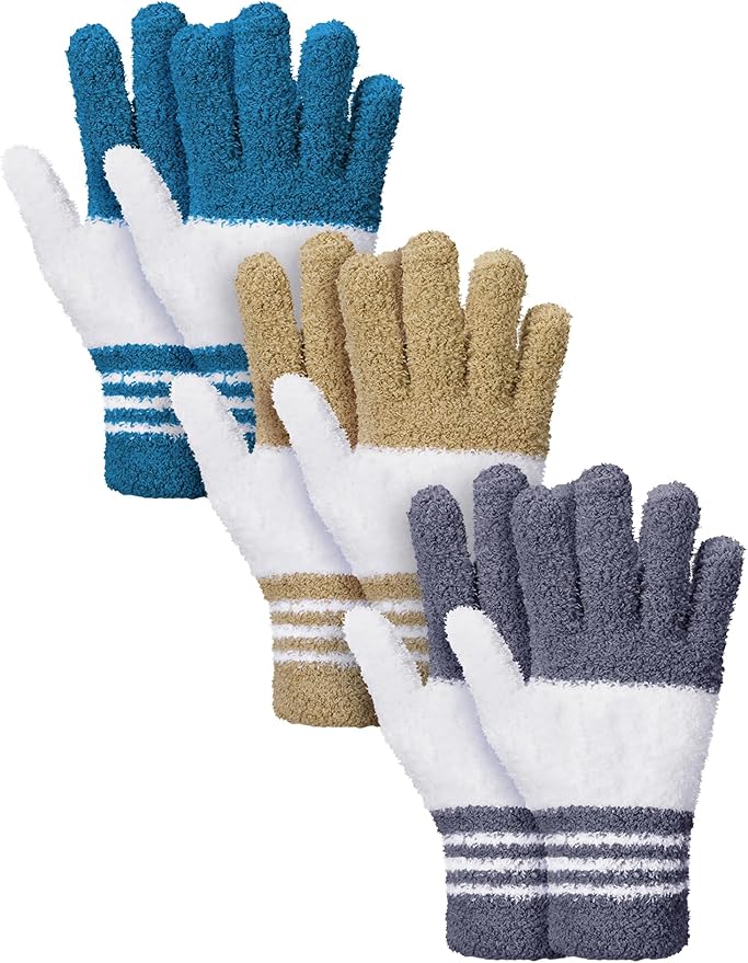 Patelai 3 Pairs Microfiber Plant Dusting Gloves Leaf Cleaning Gloves for Indoor Plants, Blinds, Furniture, House (Yellow,Blue,Pink,White,Small)