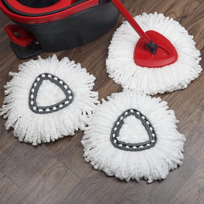 3 Pack Spin Mop Refill Replacement Head Compatible with Ocedar EasyWring Spinning Mop - Microfiber Mop Replace Heads
