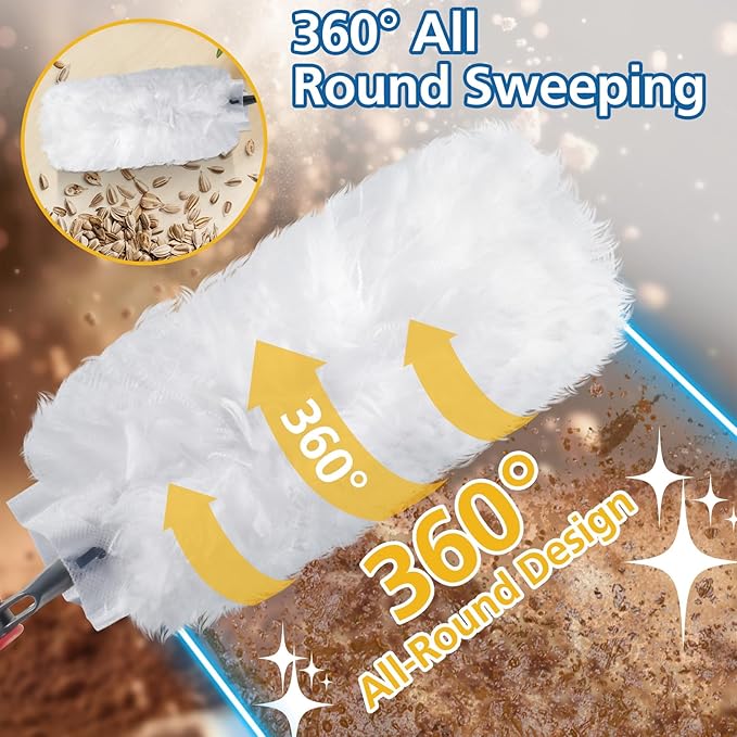30 Pack Duster Refills Compatible with O-Cedar Flex & Catch Duster, 360° Heavy Duty Disposable Duster Refills Replacement, 3X More Dust Cleaning Than Feather Dusters