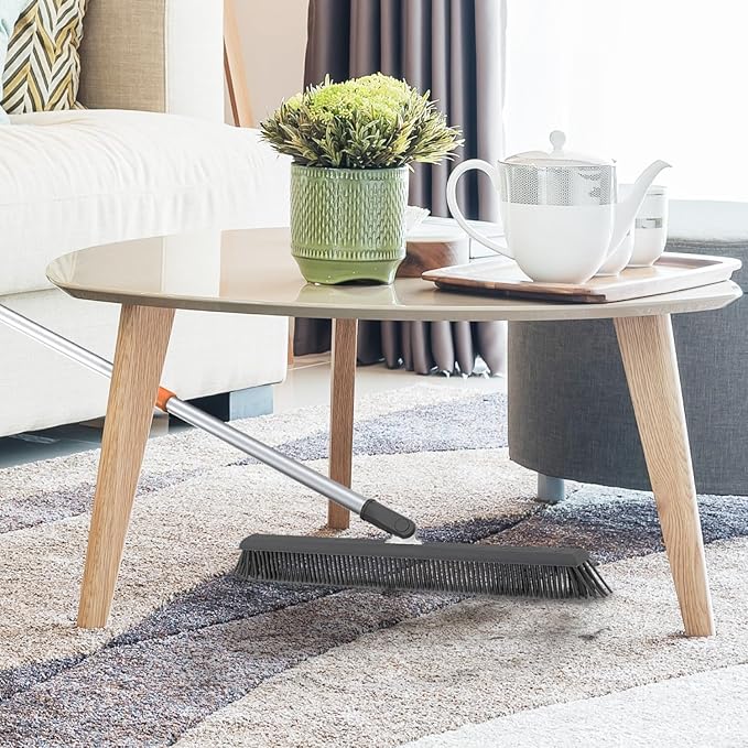 Superio 16"" Slim Silicone Salon Broom - Carpet Rake for Liquid, Human Hair, and Pet Hair, and Fur Space Saving and Easy to Wash, 12811274