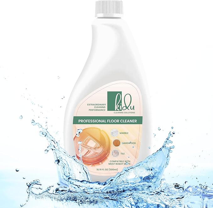 KIDU Multi-Surface Floor Cleaning Solution, 1:300 Dilution Ratio, Compatible with Most Robot Mops Including Roborock, iFLOOR, and DEEBOT Models, Ideal for Marble, Hardwood, Tile - 500ml Concentrate