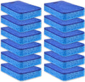 METUUTER 12-Count Scrub Sponges Kitchen Sponge Heavy Duty, Cellulose Sponges with Scouring Pads Dual-Sided for Kitchen and Household Use (Square-Blue)