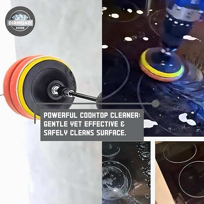 Diamond Shine Ultimate Cooktop Cleaner Combo Pack Smooth Top, Range Top, Ceramic, Electric, Gas, Induction