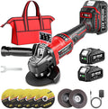 Cordless Angle Grinder, 4-1/2" Battery Grinder with 2 Batteries, LED Display,Burshless motor for Metal Cutting Grinding, Rust Removal