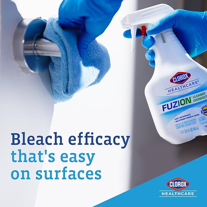 Clorox Healthcare Fuzion Cleaner Disinfectant Spray, 32 Fluid Ounces, Pack of 9 (Package May Vary)