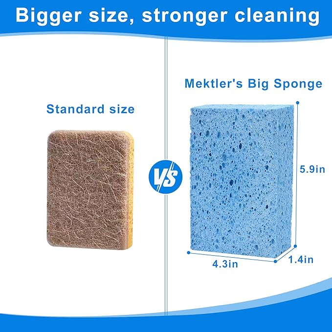 Extra Large Dish Sponges Kitchen for Cleaning, Natural Cellulose Sponges Reusable and Biodegradable, Non Scratch Sponge for Dishes Household Use (3-Pack)