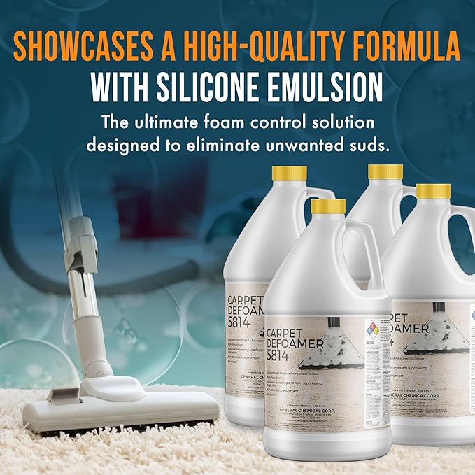 Carpet Defoamer 5814 -Foam Suppressant for Deep Rug Cleaner Machine & Floor Covering Shampooer for a Heavy-Duty Carpet Cleaner Solution, Neutral Non-Corrosive Silicone Emulsion Case