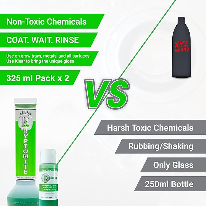 KLEAR Kryptonite Multipurpose Glass Cleaner | Powerful Cleaning Combo | Glass Friendly Glass Cleaner| 22 oz