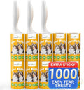 Extra Sticky Lint Roller, 1000 Sheets Value Pack with 3 Reinforced Handles, Tear-Resistant Sheets for Pet Hair, Clothes, Couch & Car