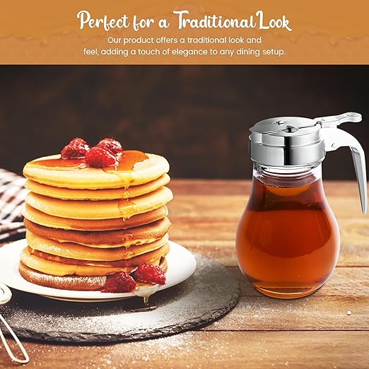 OCS Parts Syrup Dispenser with Lid and Dispensing Thumb Lever | Commercial Grade Liquid Dispensers for Home and Commercial Kitchens