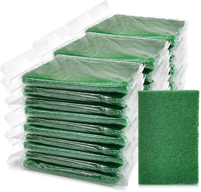 Heavy Duty Scouring Pads, 30 Pcs Individually Wrapped Dish Scrubber Pads for Household Kitchen Pots Pans Metal Grill (4.3 x 2.7 x 0.3 in)