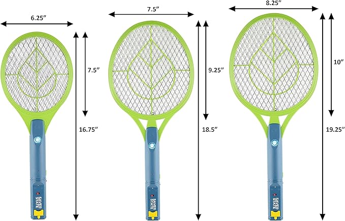 SWAT IT! Bug Zapper Rechargeable Bug Zapper Racket, 4000 Volt, USB Charging Cable, 2 Pack (Large)