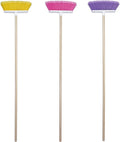 The Original Soft Sweep Magnetic Action Broom Assorted Colors with Natural Finish Wood Handles (1 Broom)