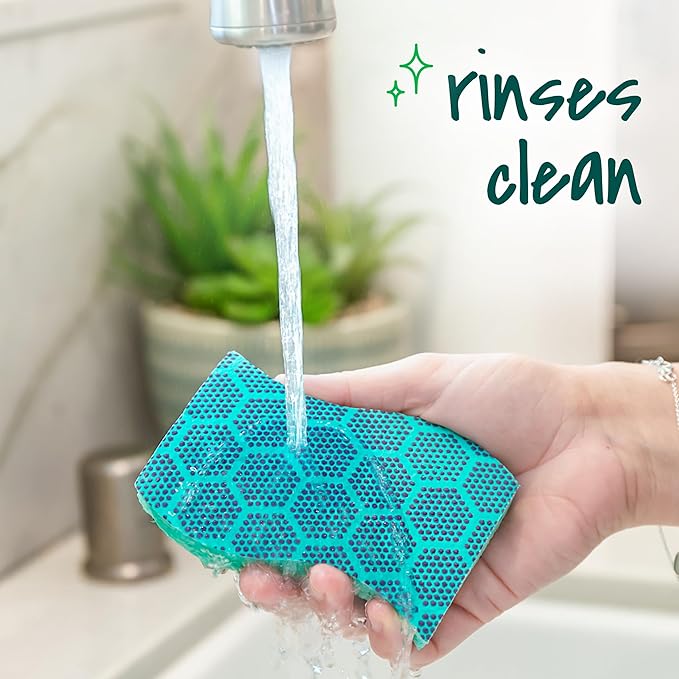 Scotch-Brite Odor Resist Heavy Duty Scrub Sponge, Dishwasher-Safe Kitchen sponges for Serious Scrubbing, Multipurpose Dish Sponge for Stuck-On Messes, 3 Scrubbing Sponges