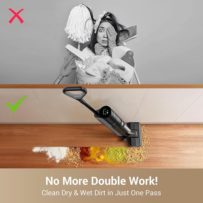 DREAME G10 Cordless Vacuum Mop with Self-Cleaning, Dual Tank Design, All in One Wet Dry Vacuum Cleaner, Up to 30 Mins Runtime, Cordless Floor Washer for Hard Floors