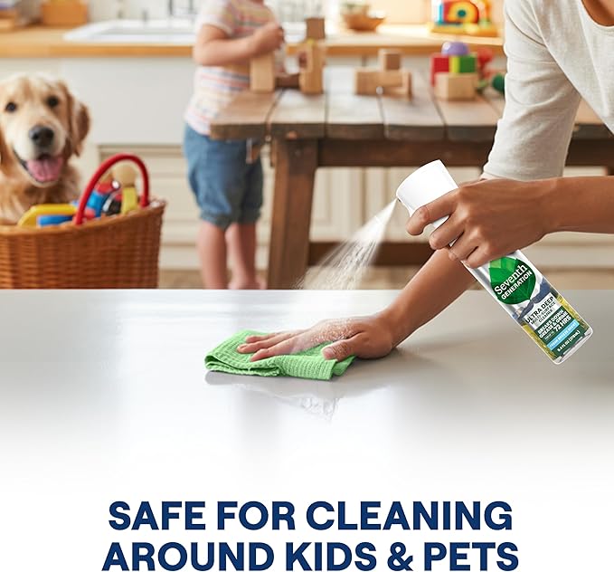 Seventh Generation Ultra Deep Probiotic Multi Surface Cleaner, 9.4 Fl Oz, Fresh Breeze, 80% USDA Biobased All Purpose Cleaning Spray, Breaks Down Tough Grease & Grime, Safe for Kids & Pets