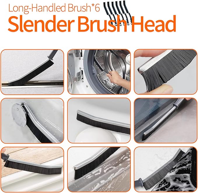 20 PCS Crevice Cleaning Brush Set - Multi-Purpose Hard Bristle Brushes for Deep Cleaning Kitchen, Bathroom, Grout, Sink, Cup, Blender, Corners, Tight Spaces