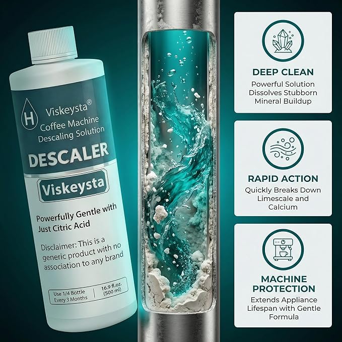 Gentle Descaling Solution, Compatible with Hamilton Beach Coffee Machines, 500ml Bottle for 4 Uses