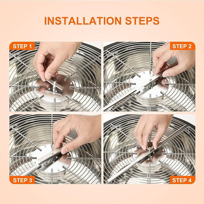 iPower 19inch Trimmer Leaf Bowl Blades Twisted Spin Cut, Sharp Stainless Steel, Include 2 Serrated 2 Straight