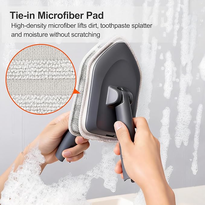 Tile Tub Scrubber Brush with 3 Different Function Cleaning Heads and 56" Extendable Long Handle-No Scratch Shower Scrubber for Cleaning Bathroom Kitchen Toilet Wall,Bathtub,Sink,Grey