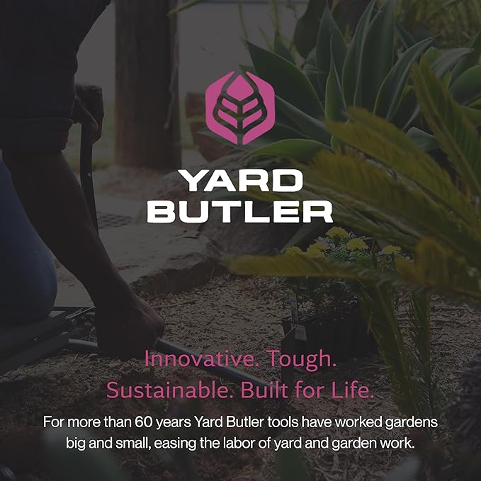 Yard Butler Terra Garden Hand Tools - Weeding Hand Tiller Tool for Efficient Gardening - Weed Remover Tool for Lawn & Garden Care - Durable Gardening Accessory, Mattock