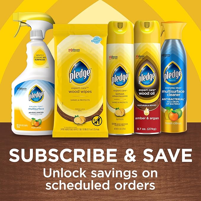 Pledge pH-Balanced Multisurface Cleaner Spray for Everyday Care,Fresh Citrus Scent,25oz,(Pack of 6)