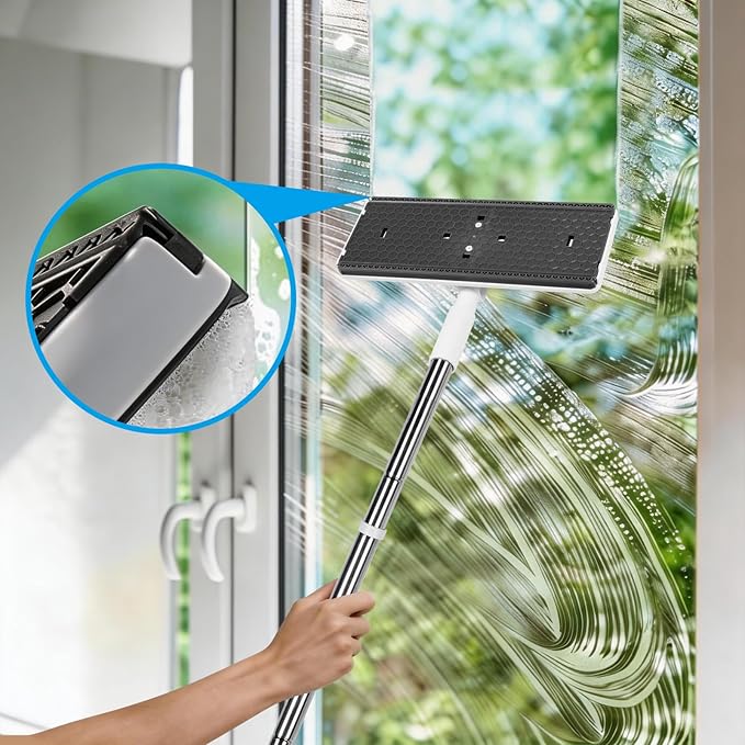 Mini Sweeper Mop,Masthome Reusable Clamp Mop with 50 " Stainless Steel Handle,1 Second Installation,Compatible with Swiffer Pads,Flat Dust Mops for House Wall, Windows, Corners - 1 Sweeping Cloth