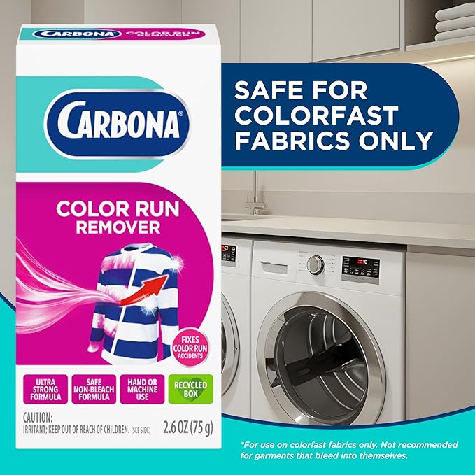 Carbona® Color Run Remover | Powerful Color Bleed Eliminator | Fixes Color Run Accidents | 2.6 Oz, 2 Pack