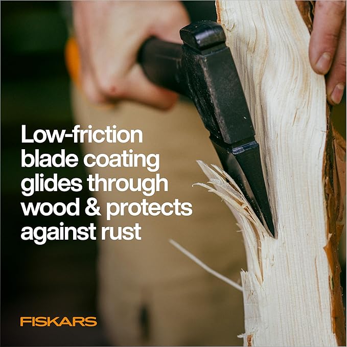 Fiskars X24 Universal Axe 24", Forged Steel Blade for Felling Trees & All-Purpose Chopping, Shock-Absorbing FiberComp Handle & Low-Friction Coating for Clean Cuts in Fresh Resinous Wood
