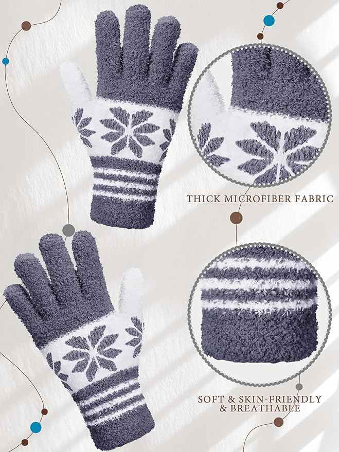 Patelai 3 Pairs Microfiber Plant Dusting Gloves Leaf Cleaning Gloves for Indoor Plants, Blinds, Furniture, House (Gray,Dark Blue,Khaki,White,Large)