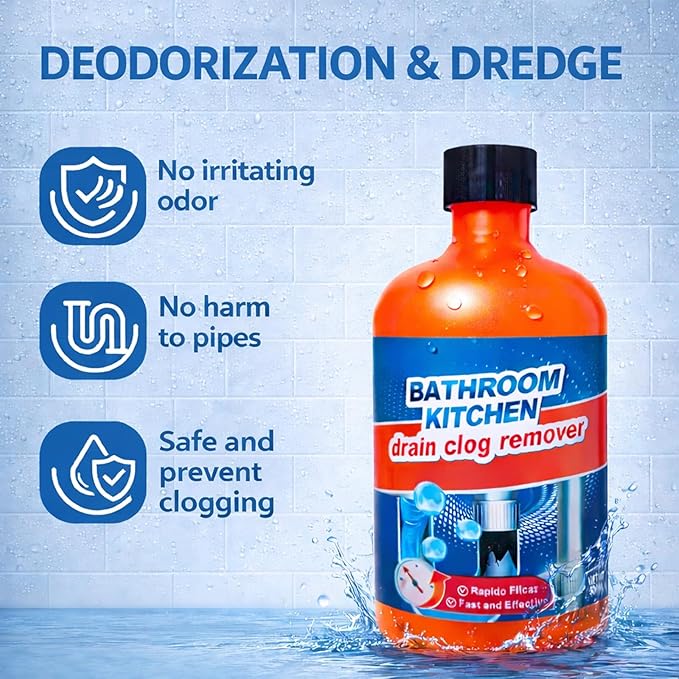 Drain Clog Remover, Liquid Plumber Drain Cleaner, Sink Cleaner Garbage Disposal and Deodorizer, Pipe Cleaners for Shower or Sink Drains, Professional Toilet Unclogs and Removes Hair, Blockage (2 pcs)