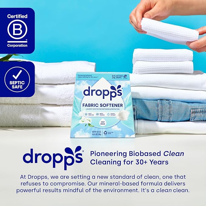 Dropps Fabric Softener Pods, Orange Blossom (64 Count) - Laundry Softener For Soft & Fluffy Fabrics | Liquid Softener & Dryer Sheet Alternative | Clean Ingredients | Plastic Free Packaging