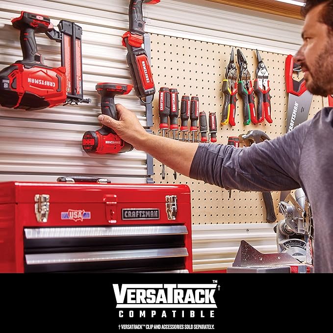 CRAFTSMAN V20 MAX Cordless Drill Driver and Impact Driver Set, Power Tool Set with 2 Batteries and Charger, LED Work Light, 2 Bits, Bag (CMCK200C2)