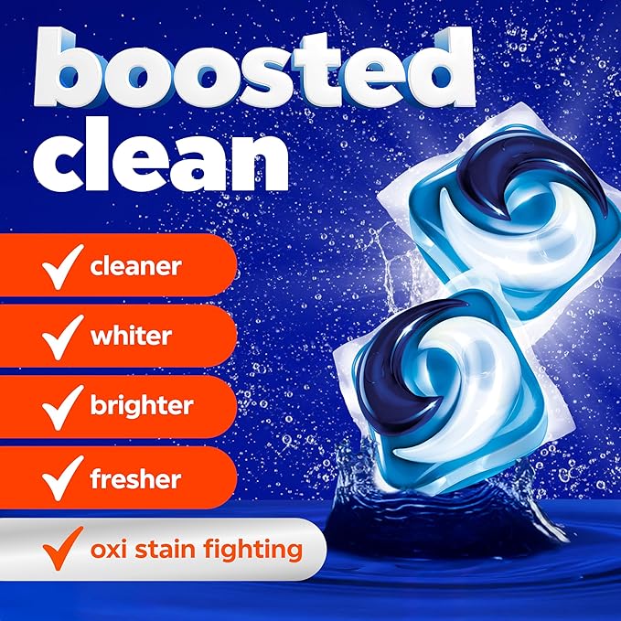 Tide 4-in-1 Ultra Oxi PODS Laundry Detergent Pacs, 85 Count, HE Compatible, Built in Pre-treater for Stains
