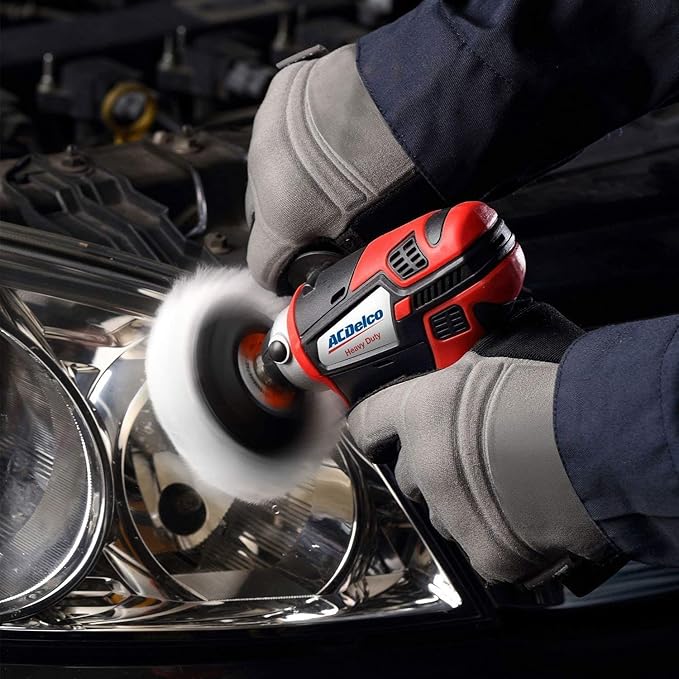 ACDelco G12 12V Cordless Combo Kit – Mini Polisher, 3/8" Impact Wrench (90 ft-lbs), Ratchet Wrench (55 ft-lbs) with 2 Li-Ion Batteries & Fast Charger, Auto Repair & DIY Tools