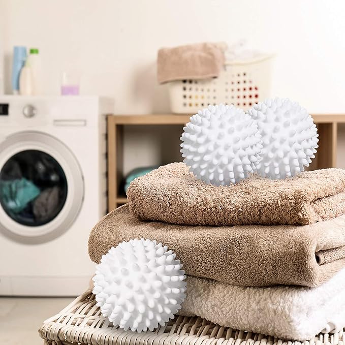 Dryer Balls for Laundry, 6 PCS Non-Toxic Reduces Drying Time & Static Washing Balls Reusable Dryer Balls Prevents Tangles Pet Fur Remover for Laundry Bedding Clothes