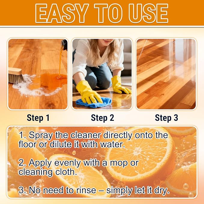 Household Hardwood Floor Cleaner, Acid Free Floor Solution for Mopping Wood Tile Laminate, Marble, Porcelain Shower Bathroom, Pet-friendly