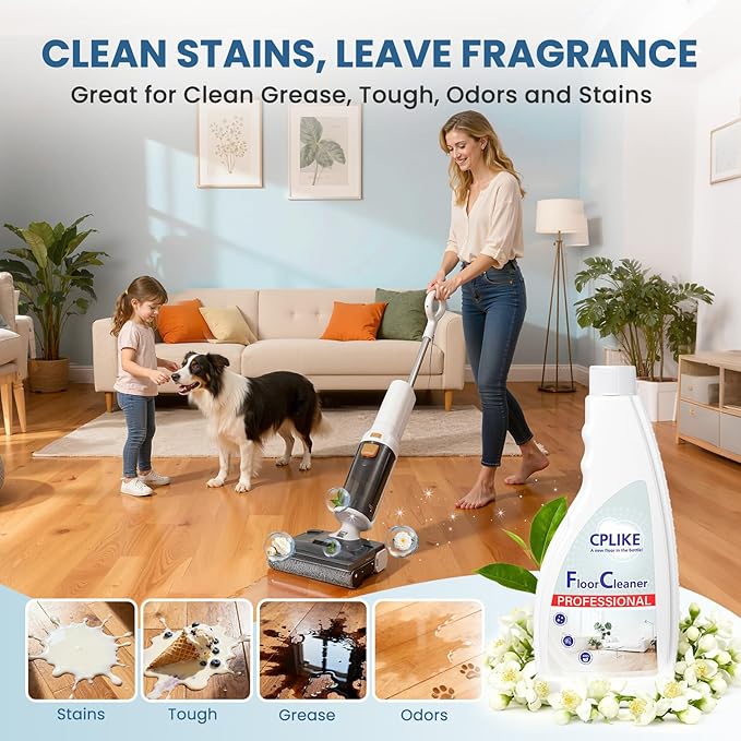 Floor Cleaning Solution for Mops, Compatible with Roborock (Qrevo/Q7/Q10/Saros 10R) and Other Brand Robot Vacuum and Mop Cleaner, Tea Tree Scent, 16.23 fl oz, Pack of 2