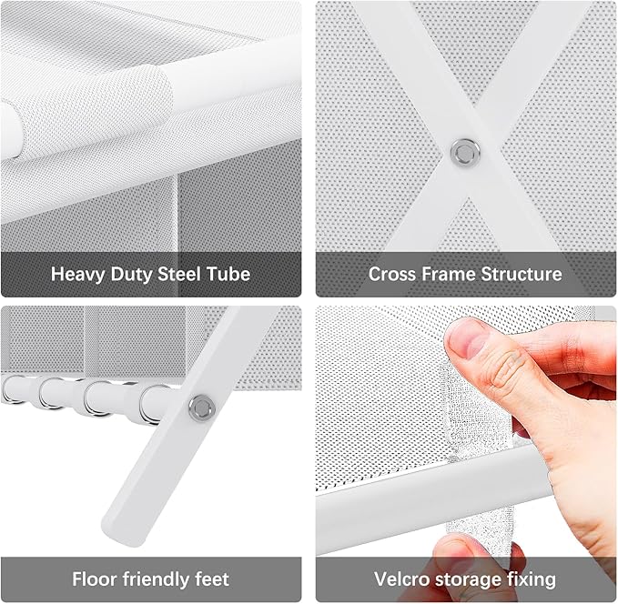 aboxoo 2 Pack Luggage Rack with storage, Guest Room Folding Suitcase Stands, Holds up to 120 lb, Space Saving Suitcase Holders for guest room, Bedroom Hotel, White