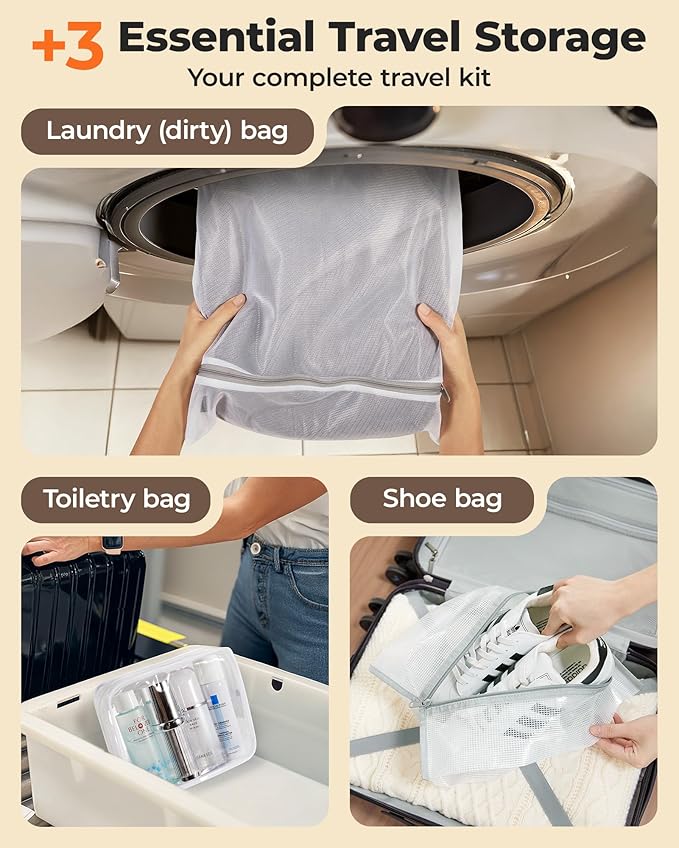 BAGSMART Rechargeable Wireless Pump Travel Storage Bags Set, Portable Space Saver Bags for Travel & Home, Vacuum Compression Seal Bag for Clothing- 18 combo bags