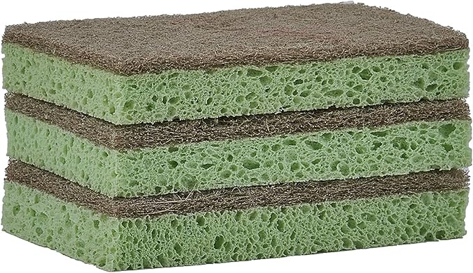 Superio Non-Scratch Cellulose Sponge (3-Pack) (Green)