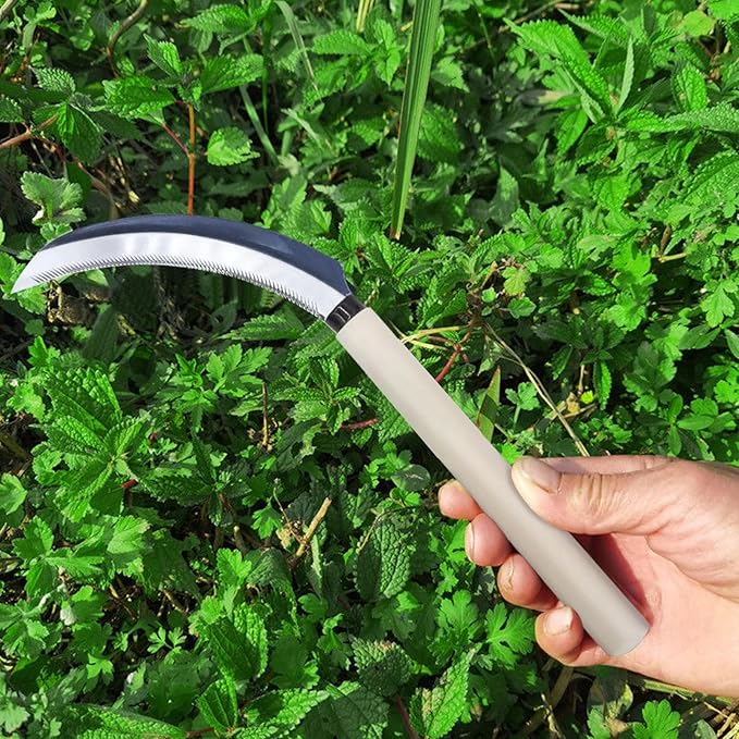 Kana Hoe 217 Japanese Garden Tool - Hand Hoe/Sickle is Perfect for Weeding and Cultivating. The Blade Edge is Very Sharp., Beige-a,