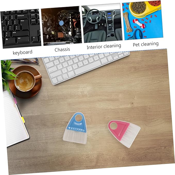 PartyKindom 4sets Mini Desktop Broom Dustpan Compact Home Cleaning Accessory for Keyboard and Laptop Maintenance Material Hanging for