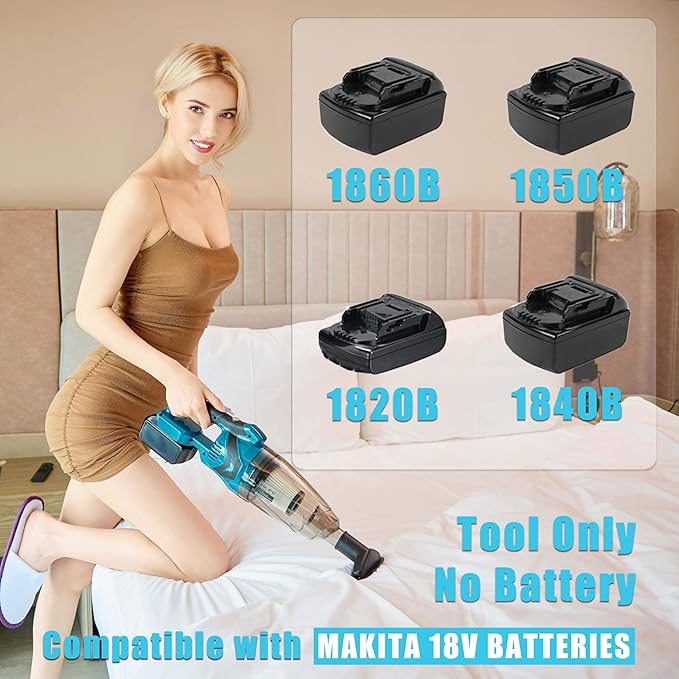 Cordless Handheld Vacuum Cleaner for Makita 18V Battery, EasyClean Wet Dry Use,Wireless Handheld Vacuum for Car,Home, Boat,Workshop, Pet Hair, Furniture Cleaning (Tool Only No Battery)