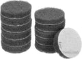 HARFINGTON 12pcs Scrubber Scouring Pads 1200 Grits 2 Inch Drill Power Brush Hoop and Loop Surface Conditioning Disc Drill Scuffing Disc Scrub Pads for Home Kitchen Cleaning, Light Grey