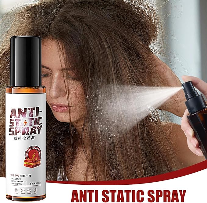 Anti Static Spray - Clothes Static Remover, Instant Travel Size 100ml | Fabric Electricity Eliminator for Shirts, Dresses, Jackets, Skirts, Sweaters, Pants, Daily Wear, Portable Clothing Solution