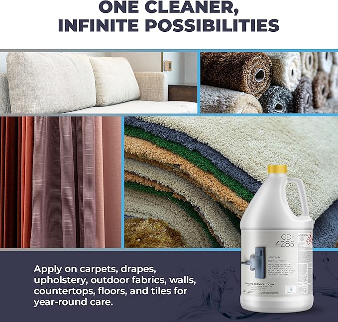 Heavy Duty Carpet Stain Remover CD 4285 - Carpet's Multi-Purpose and Powerful Liquid Solution, Though Cleaning Formula For Homeowners, Pet-owners, Offices and Many More - 1 Gallon Case
