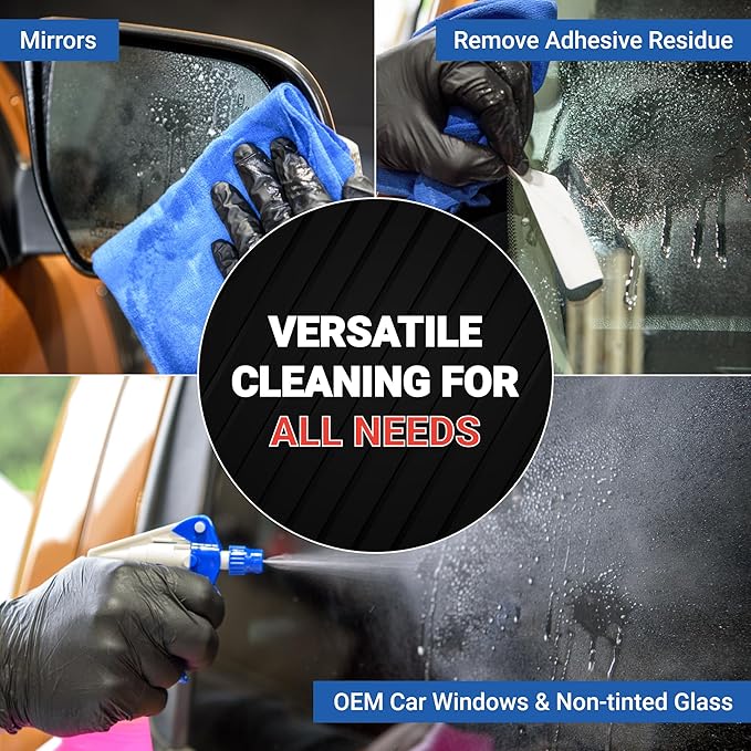 AIM Chemicals Ammoniated Glass Cleaner Concentrate - Streak-Free Shine for Windows, Cars, Homes, Offices - Dilutes 10:1 - Removes Dirt, Grime, Fingerprints - Ideal for Glass Spray Bottles - Gal