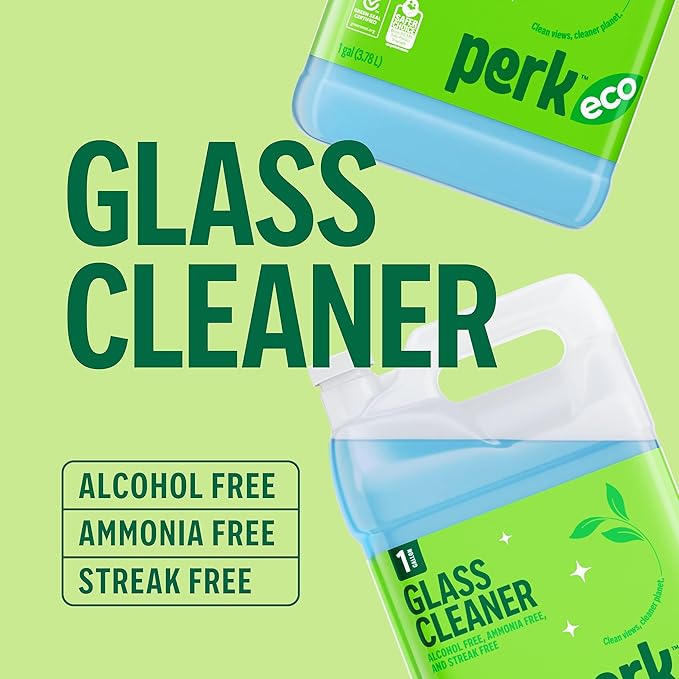 Sustainable Earth Ready‑to‑Use Glass Cleaner Refill, 1‑Gallon Bottle — Ammonia‑Free Streak‑Free Formula for Windows, Mirrors & Glass Surfaces