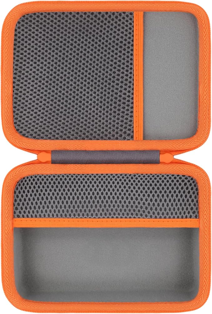 for WOLFBOX MF200 Compressed Air Duster Hard Storage Case(Gray Case,Orange Zipper)